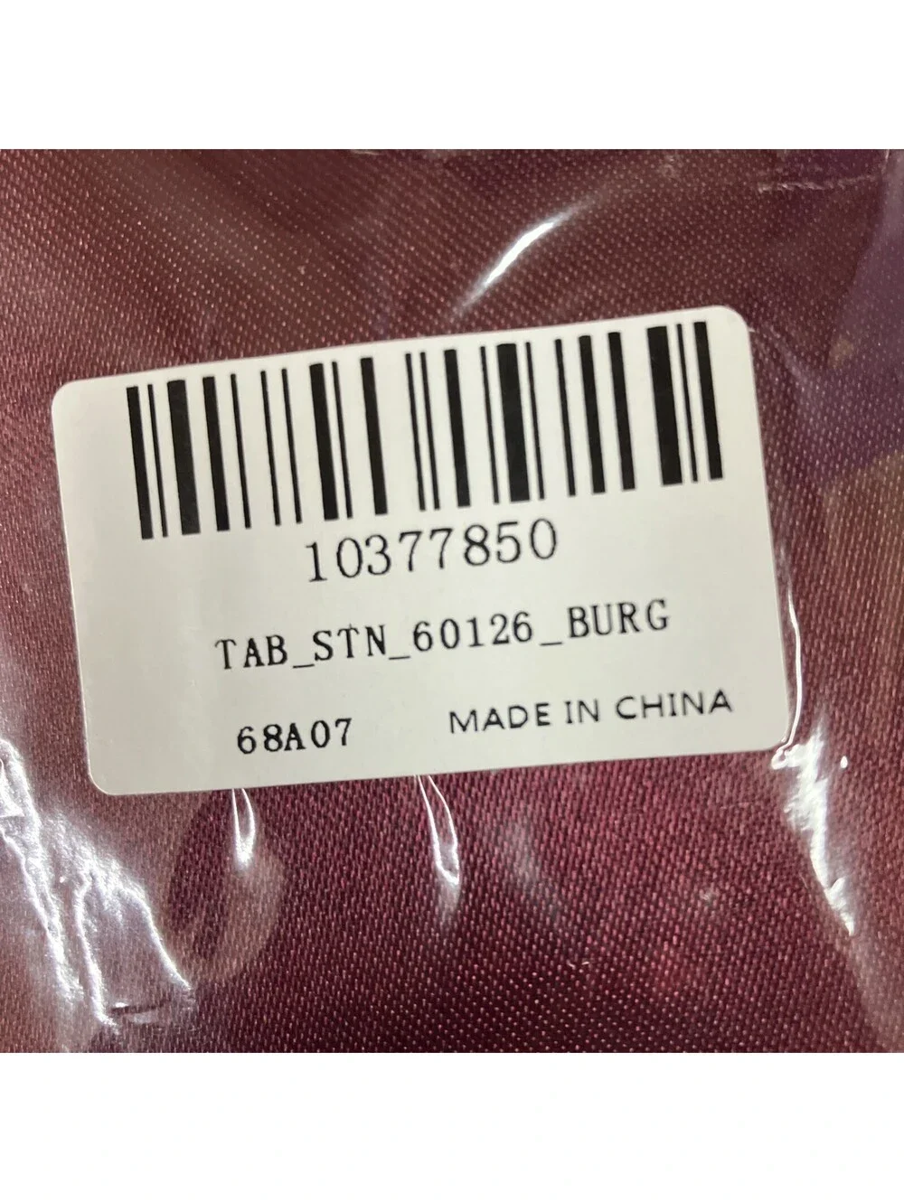 Lamar Satin Rectangle TABLECLOTH 60x126” Burgundy
